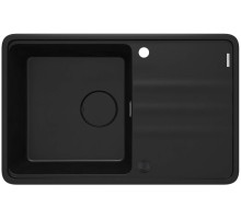 Deante Мийка кухонна Momi, граніт, прямокут., з крилом, 780х500х230мм, чаша - 1, врізна, чорний матовий