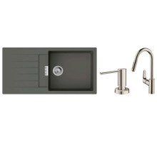 Hansgrohe Набір для кухні, гранітна мийка S520-F480 + зміш. Focus M41, дозатор A41, сірий камінь-сталь