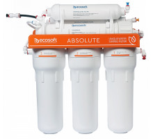 Ecosoft Фільтр зворотного осмосу Absolute з мінералізатором, 75 гал/добу, дренаж 1:1, подвійний кран модерн