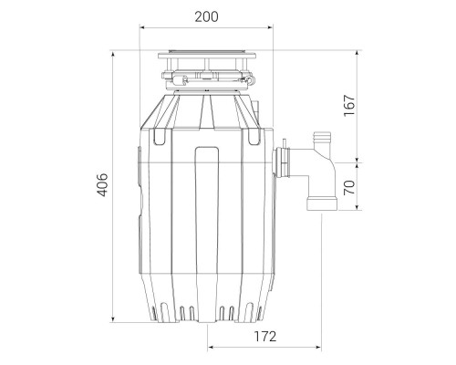 Franke Подрібнювач харчових відходів Turbo Elite TE-125, 2800 об_хв, 1.25к.с.