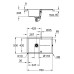 Grohe Мийка кухонна K400, граніт, прямокут., з крилом, 780x500x205мм, чаша - 1, врізна, сірий граніт