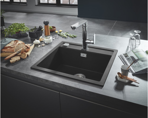 Grohe Мийка кухонна K700, граніт, прямокут., без крила, 560x510x200мм, чаша - 1, врізна, чорний граніт