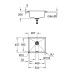 Grohe Мийка кухонна K700U, граніт, прямокут., без крила, 533x457x205мм, чаша - 1, врізна/під стільницю, сірий граніт