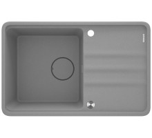 Deante Мийка кухонна Momi, граніт, прямокут., з крилом, 780х500х230мм, чаша - 1, врізна, сірий