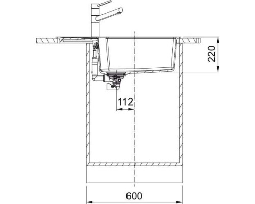 Franke Мийка кухонна Urban, фраграніт, прямокутник, з крилом, 780х500х220мм, чаша - 1, накладна, UBG 611-78 XL , онікс