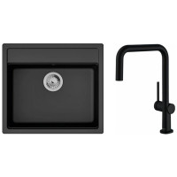 Hansgrohe Набір для кухні, гранітна мийка S520-F510 + зміш. Talis M54, чорний графіт-чорний матовий Hansgrohe Набір для кухні, гранітна мийка S520-F510 + зміш. Talis M54, чорний графіт-чорний матовий