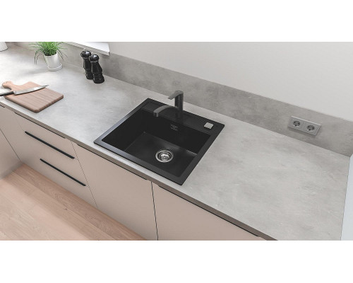 Grohe Мийка кухонна K700, граніт, прямокут., без крила, 560x510x200мм, чаша - 1, врізна, чорний граніт