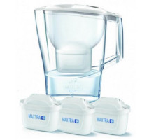Brita Фільтр-глечик Aluna Memo + 3 картриджа, 2.4 л (1.4 л очищеної води),білий