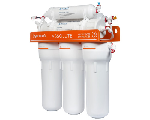 Ecosoft Фільтр зворотного осмосу Absolute з мінералізатором, 75 гал/добу, дренаж 1:1, подвійний кран модерн