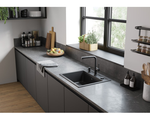 Hansgrohe Набір для кухні, гранітна мийка S520-F510 + зміш. Talis M54, чорний графіт-чорний матовий