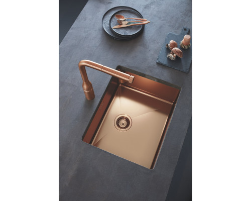 Grohe Мийка кухонна K700U, нерж.сталь, прямокут., без крила, 550x450x200мм, чаша - 1, уніврсальна, матовий теплий захід сонця