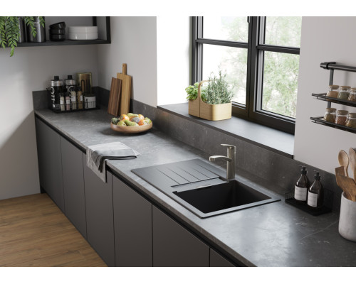 Hansgrohe Набір для кухні, гранітна мийка S520-F345 + зміш. Zesis M33, чорний графіт-чорний матовий