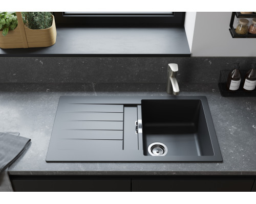 Hansgrohe Набір для кухні, гранітна мийка S520-F345 + зміш. Zesis M33, чорний графіт-чорний матовий