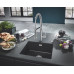 Grohe Мийка кухонна K700U, граніт, прямокут., без крила, 457x406x203мм, чаша - 1, врізна/під стільницю, чорний граніт